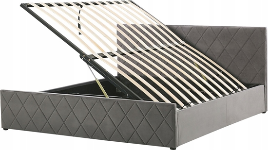 Picture of Beliani óko z pojemnikiem welurowe 180 x 200 cm szare ROCHEFORT!