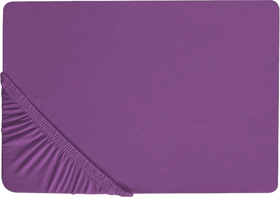 Picture of Beliani Przecierado z gumk 180 x 200 cm baweniane fioletowe JANBU