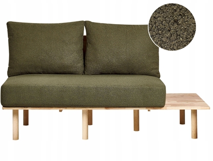 Picture of Beliani Sofa 2-osobowa ze stolikiem boucle ciemnozielona SALO