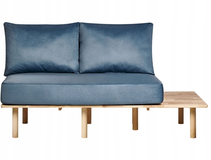Picture of Beliani Sofa 2-osobowa ze stolikiem niebieska SALO