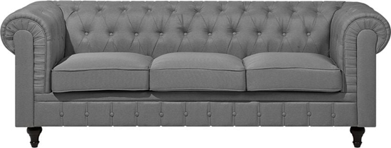 Изображение Beliani Sofa 3-osobowa dua jasnoszara CHESTERFIELD