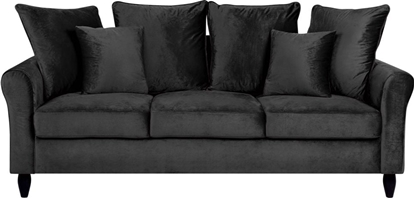 Изображение Beliani Sofa 3-osobowa welurowa czarna BORNHOLM