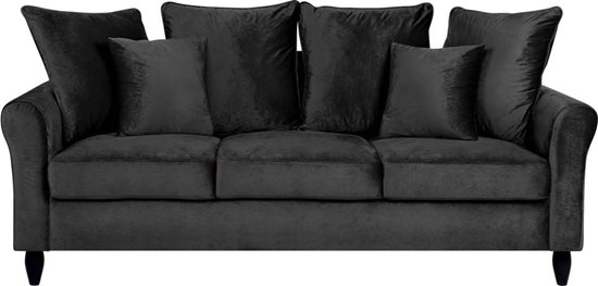 Изображение Beliani Sofa 3-osobowa welurowa czarna BORNHOLM