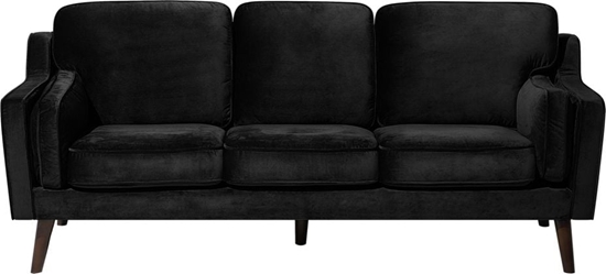 Изображение Beliani Sofa 3-osobowa welurowa czarna LOKKA
