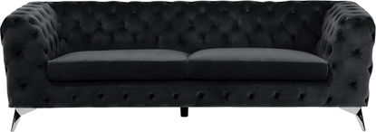 Изображение Beliani Sofa 3-osobowa welurowa czarna SOTRA