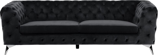 Изображение Beliani Sofa 3-osobowa welurowa czarna SOTRA