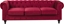 Изображение Beliani Sofa 3-osobowa welurowa czerwona CHESTERFIELD