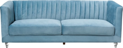 Изображение Beliani Sofa 3-osobowa welurowa jasnoniebieska ARVIKA