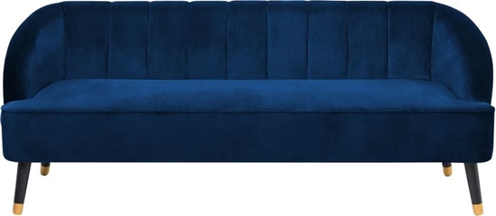 Изображение Beliani Sofa 3-osobowa welurowa niebieska ALSVAG