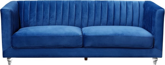 Изображение Beliani Sofa 3-osobowa welurowa niebieska ARVIKA