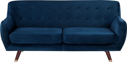 Изображение Beliani Sofa 3-osobowa welurowa niebieska BODO