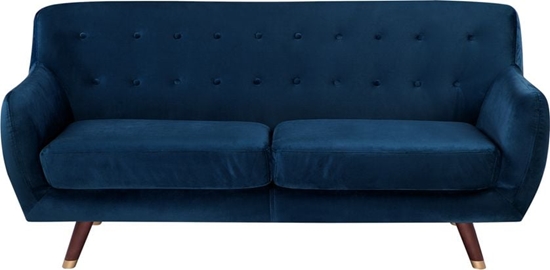 Изображение Beliani Sofa 3-osobowa welurowa niebieska BODO