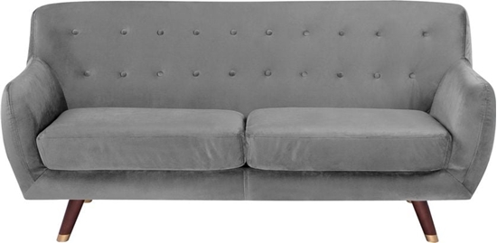 Изображение Beliani Sofa 3-osobowa welurowa szara BODO