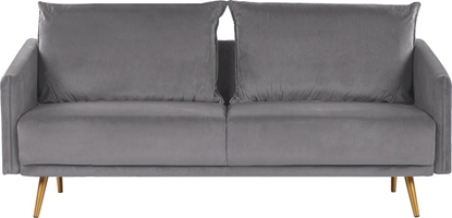 Изображение Beliani Sofa 3-osobowa welurowa szara MAURA