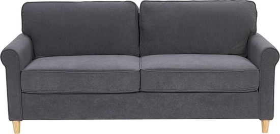 Изображение Beliani Sofa 3-osobowa welurowa szara RONNEBY