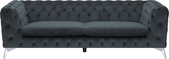Изображение Beliani Sofa 3-osobowa welurowa szara SOTRA