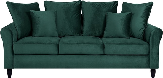 Изображение Beliani Sofa 3-osobowa welurowa szmaragdowa BORNHOLM