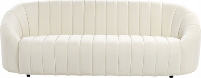 Изображение Beliani Sofa 3-osobowa welurowa zamana biel MALUNG