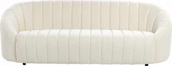 Изображение Beliani Sofa 3-osobowa welurowa zamana biel MALUNG