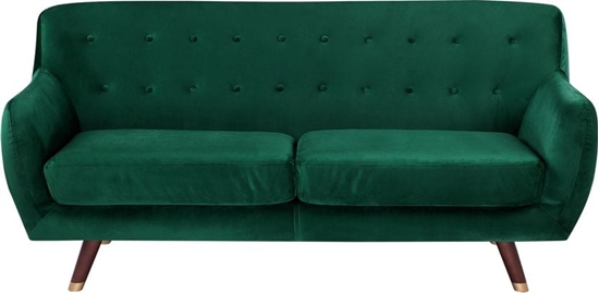 Изображение Beliani Sofa 3-osobowa welurowa zielona BODO