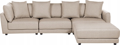 Изображение Beliani Sofa 3-osobowa z otoman beowa SIGTUNA