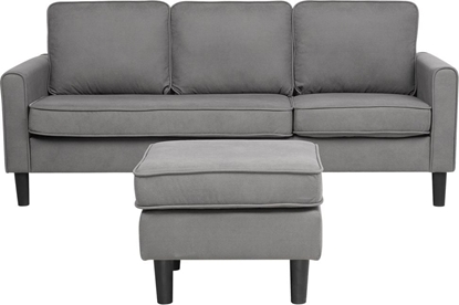 Picture of Beliani Sofa 3-osobowa z otoman jasnoszara AVESTA