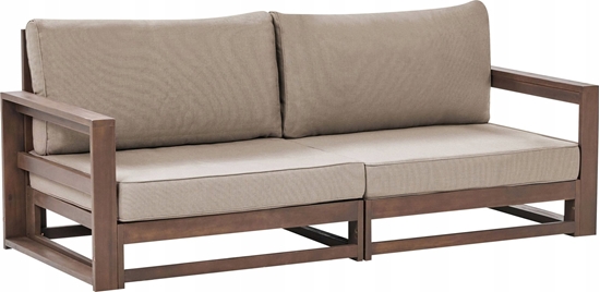 Изображение Beliani Sofa dwuosobowa 2-osobowa Certyfikowane drewno akacjowe Ciemne drewno TIMOR