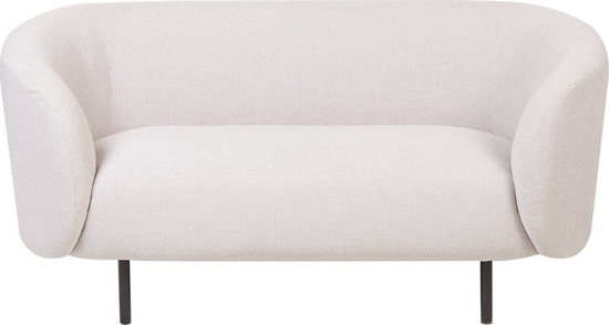 Изображение Beliani Sofa dwuosobowa tapicerowana beowa z czarnym LOEN