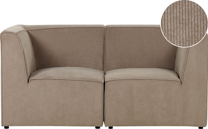 Изображение Beliani Sofa moduowa 2-osobowa sztruksowa beowoszara LEMVIG