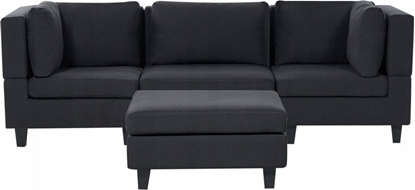 Изображение Beliani Sofa moduowa 3-osobowa z otoman czarna UNSTAD