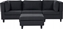 Attēls no Beliani Sofa moduowa 3-osobowa z otoman czarna UNSTAD