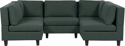 Изображение Beliani Sofa moduowa 5-osobowa ciemnozielona UNSTAD