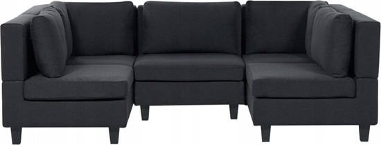 Изображение Beliani Sofa moduowa 5-osobowa czarna UNSTAD