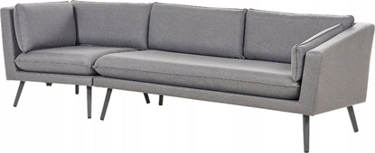 Изображение Beliani Sofa narona dla 3 osób Lewostronny Tkanina Szary LORETELLO