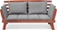 Picture of Beliani Sofa ogrodowa drewniana ciemna z regulowanymi podokietnikami PORTICI