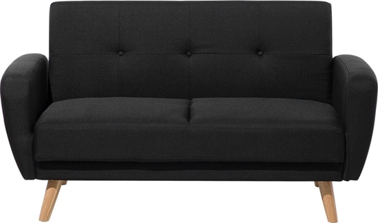 Изображение Beliani Sofa rozkadana 2-osobowa czarna FLORLI
