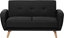 Изображение Beliani Sofa rozkadana 2-osobowa czarna FLORLI