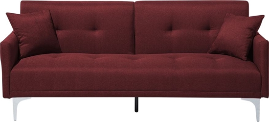 Изображение Beliani Sofa rozkadana czerwona LUCAN