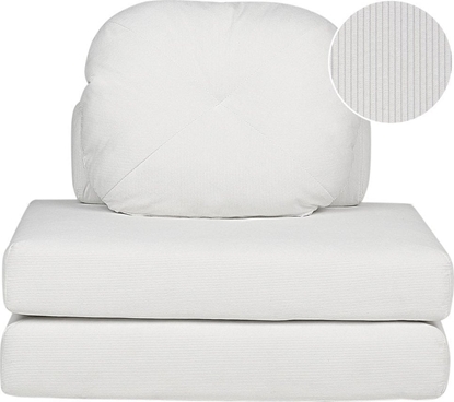 Picture of Beliani Sofa rozkadana jednoosobowa sztruksowa biaa OLDEN
