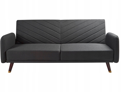 Picture of Beliani Sofa rozkadana len syntetyczny czarna SENJA