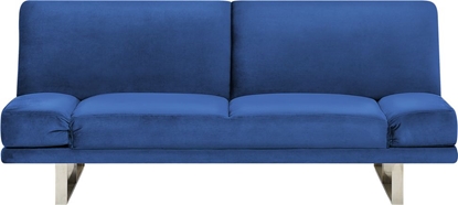 Picture of Beliani Sofa rozkadana welurowa granatowa YORK