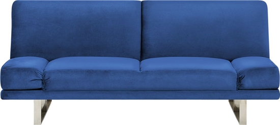 Picture of Beliani Sofa rozkadana welurowa granatowa YORK