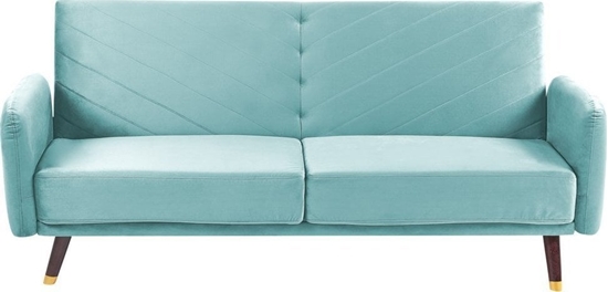 Изображение Beliani Sofa rozkadana welurowa jasnoniebieska SENJA
