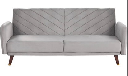 Picture of Beliani Sofa rozkadana welurowa jasnoszara SENJA!
