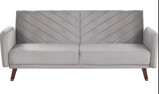 Picture of Beliani Sofa rozkadana welurowa jasnoszara SENJA!