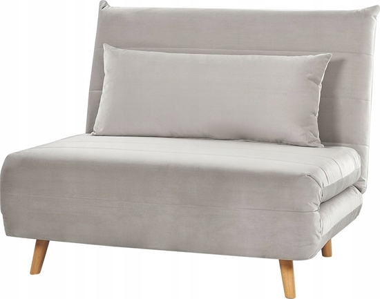 Picture of Beliani Sofa rozkadana welurowa jednoosobowa jasnoszara SETTEN