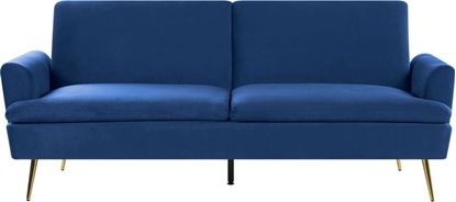 Picture of Beliani Sofa rozkadana welurowa niebieska VETTRE