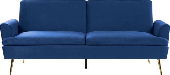 Picture of Beliani Sofa rozkadana welurowa niebieska VETTRE