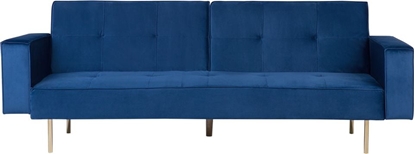 Picture of Beliani Sofa rozkadana welurowa niebieska VISNES