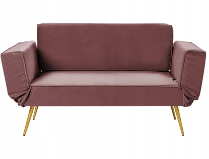 Picture of Beliani Sofa rozkadana welurowa róowa SAARELA